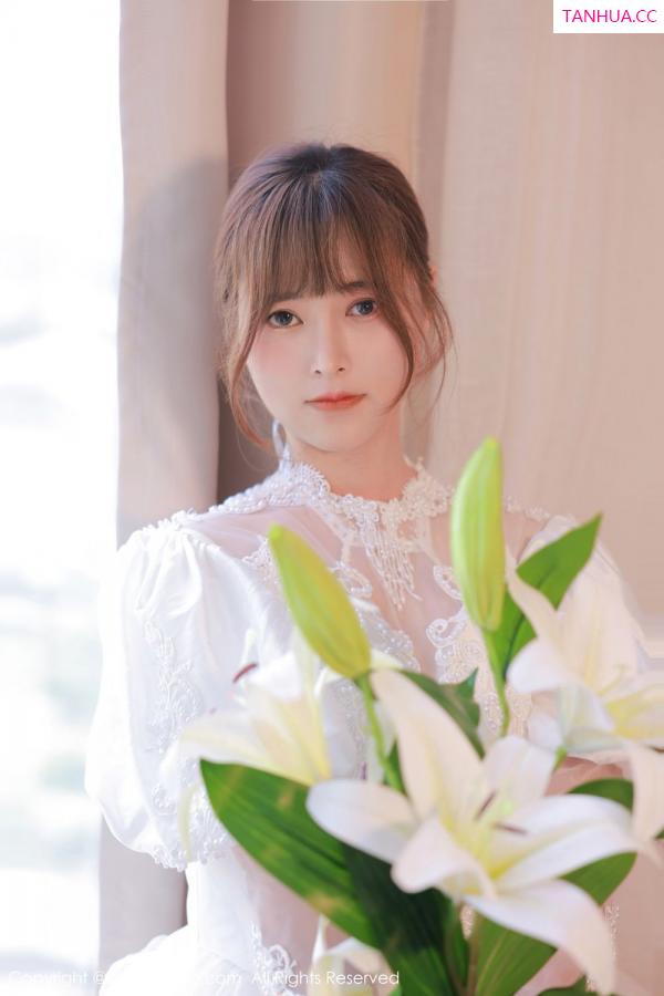 奈沐子  欧派模特奈沐子 唯美动人白色婚纱第3张图片